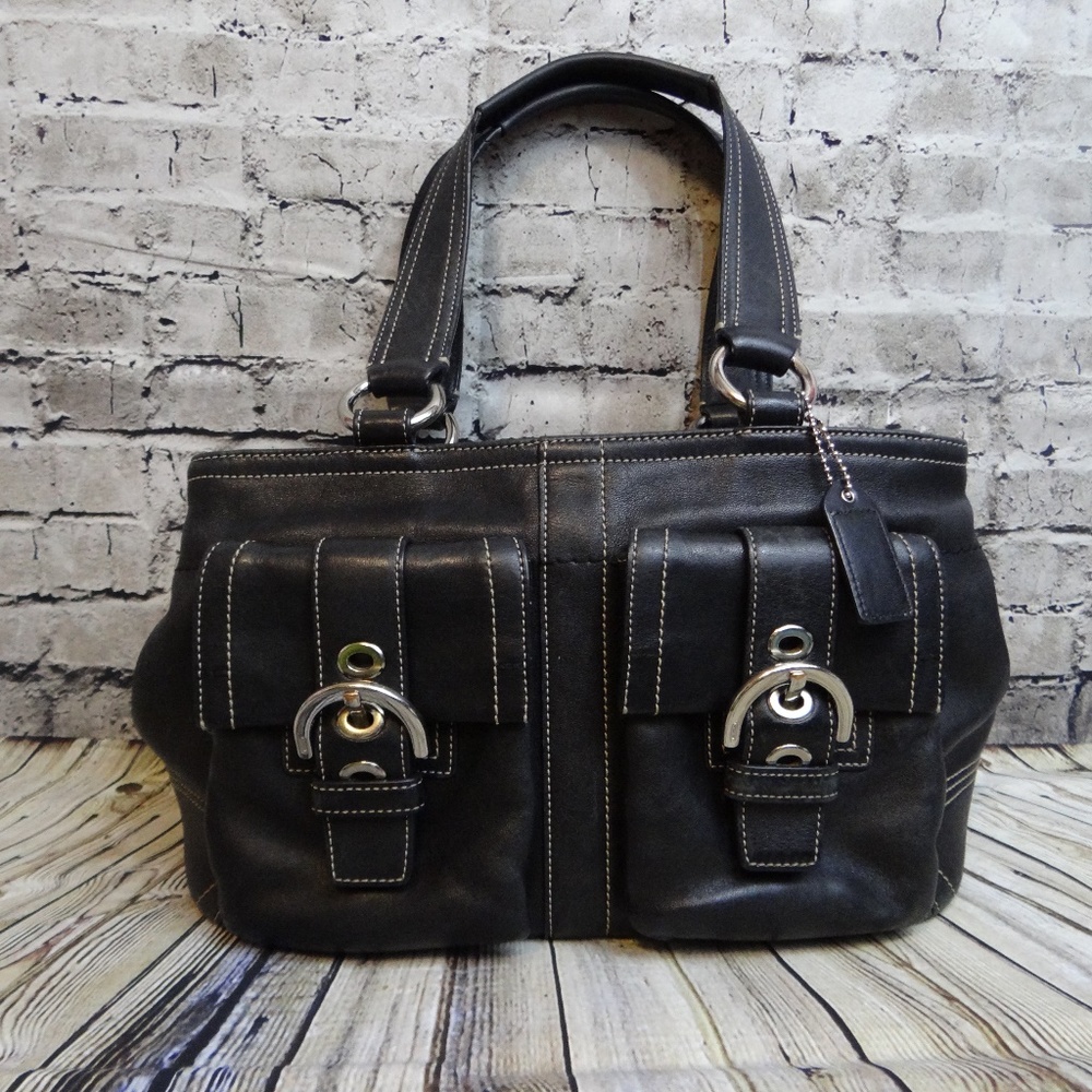 COPY - COACH Leather Purse Handbag Black Coach Authentic